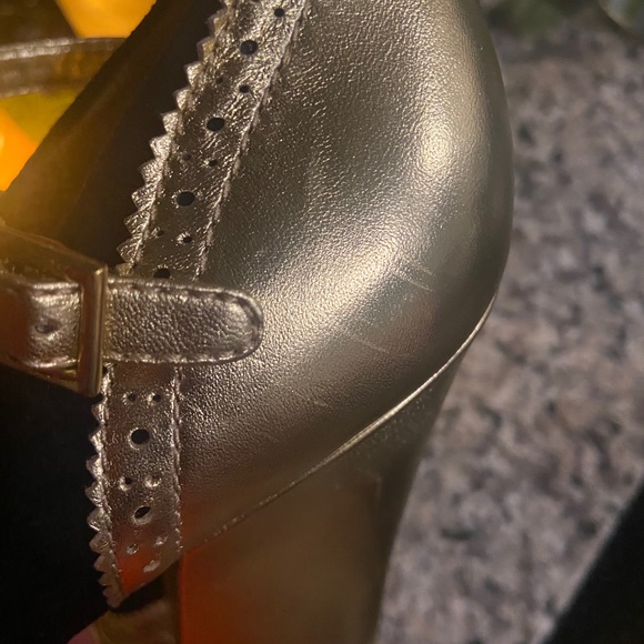 Coach Black/Gold Kidsuede Mary Jane Platforms - Picture 11 of 14
